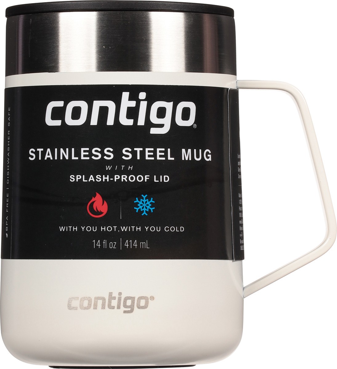 slide 6 of 9, Contigo Stainless Steel Vacuum-Insulated Mug with Handle and Splash-Proof Lid, Frosted Pearl, 1 ct