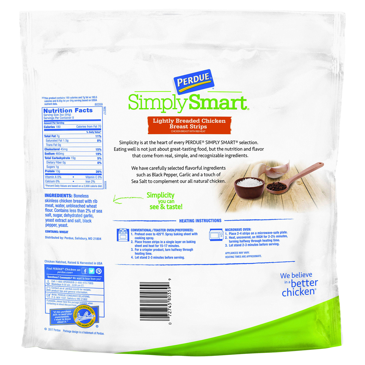 slide 2 of 2, PERDUE SIMPLY SMART ORGANICS Lightly Breaded Chicken Strips , 24 oz