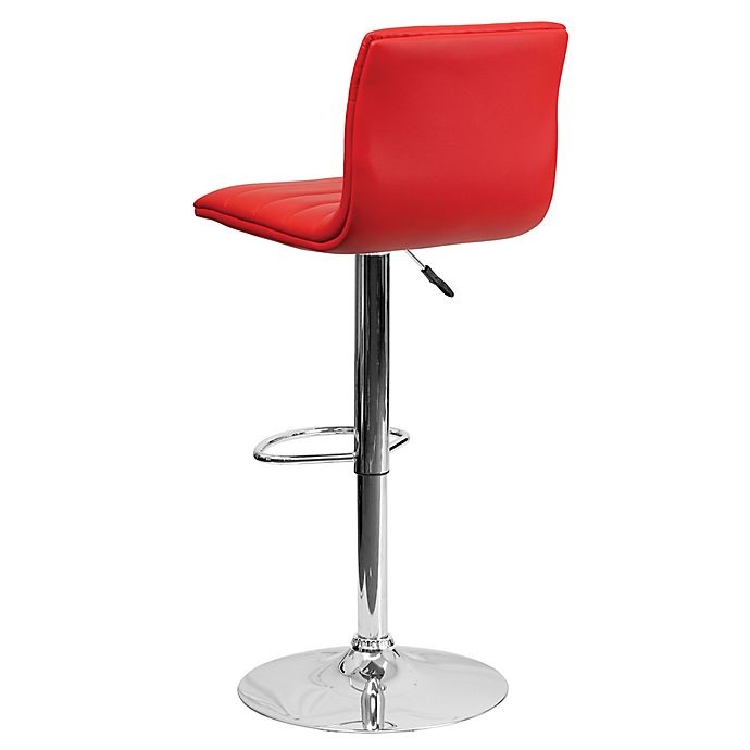 slide 3 of 11, Flash Furniture Contemporary Height Adjustable Vinyl Bar Stool - Red, 1 ct