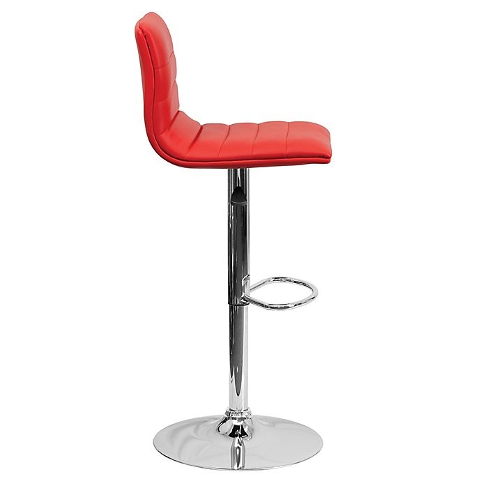 slide 4 of 11, Flash Furniture Contemporary Height Adjustable Vinyl Bar Stool - Red, 1 ct