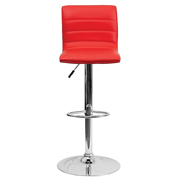 slide 5 of 11, Flash Furniture Contemporary Height Adjustable Vinyl Bar Stool - Red, 1 ct