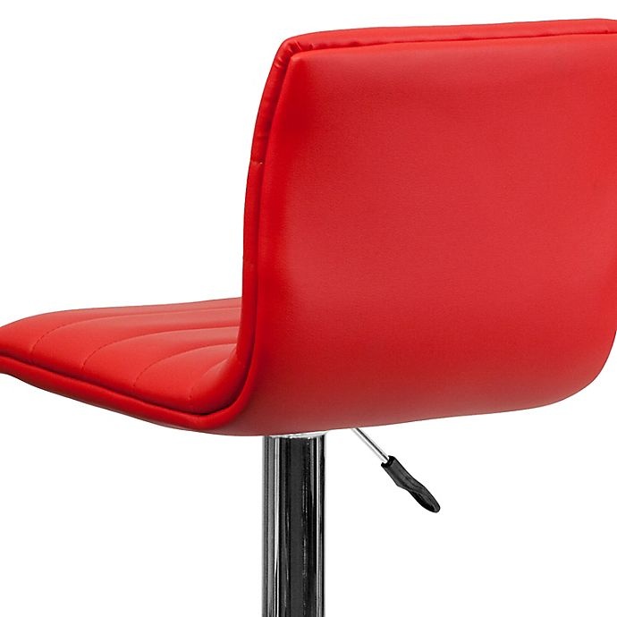 slide 7 of 11, Flash Furniture Contemporary Height Adjustable Vinyl Bar Stool - Red, 1 ct