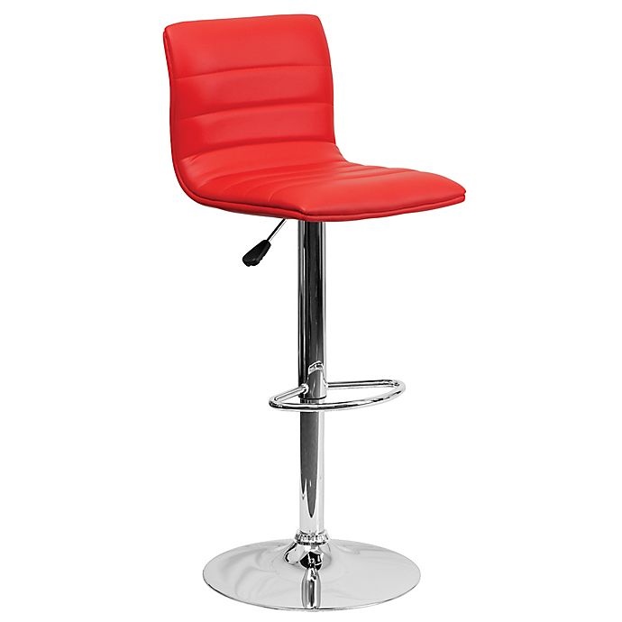 slide 1 of 11, Flash Furniture Contemporary Height Adjustable Vinyl Bar Stool - Red, 1 ct