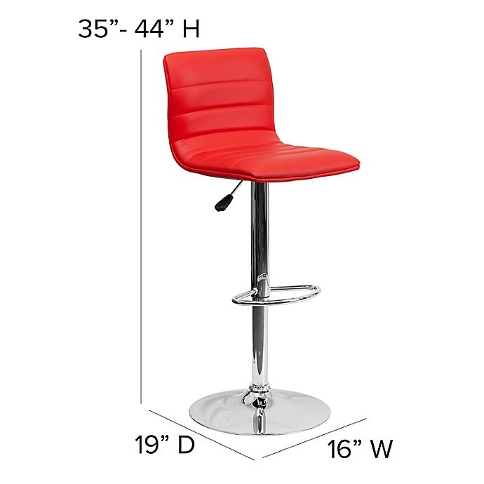 slide 8 of 11, Flash Furniture Contemporary Height Adjustable Vinyl Bar Stool - Red, 1 ct