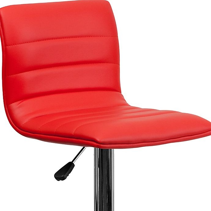 slide 9 of 11, Flash Furniture Contemporary Height Adjustable Vinyl Bar Stool - Red, 1 ct