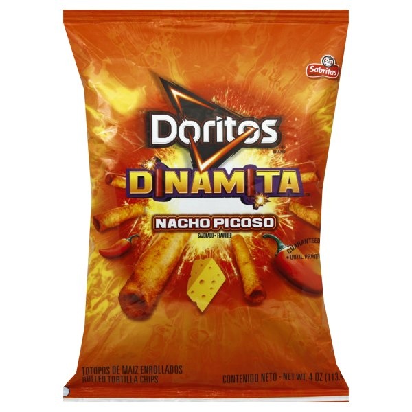 slide 1 of 1, Doritos Dinamita Nacho Picoso Rolled Tortilla Chips, 3.75 oz