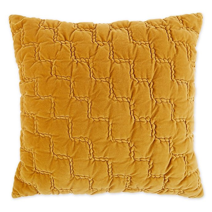 slide 1 of 1, Bee & Willow Home Uneven Tuck Square Throw Pillow - Yellow, 1 ct