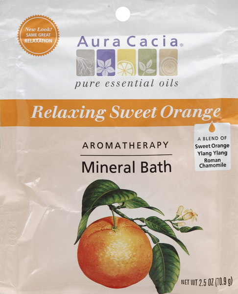 slide 1 of 1, Aura Cacia Relaxation Sweet Orange Aromatherapy Mineral Bath, 2.5 oz