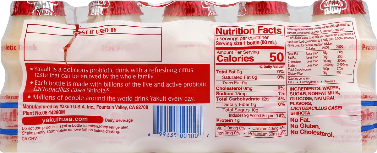 slide 10 of 13, Yakult Nonfat Probiotic Drink 5 ea, 5 ct