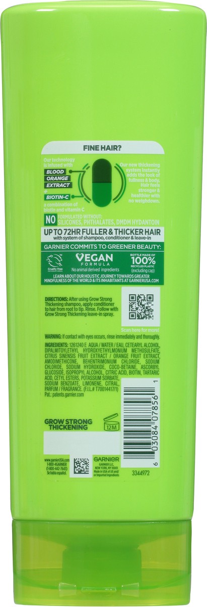 slide 5 of 9, Garnier Grow Strong Thickening + Biotin-C Conditioner 11.3 fl oz, 11.3 fl oz