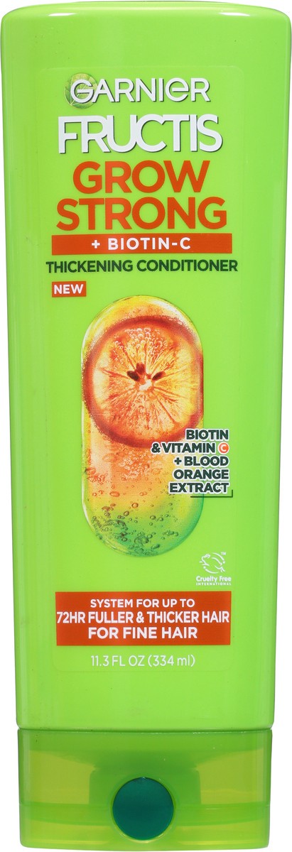 slide 2 of 9, Garnier Grow Strong Thickening + Biotin-C Conditioner 11.3 fl oz, 11.3 fl oz