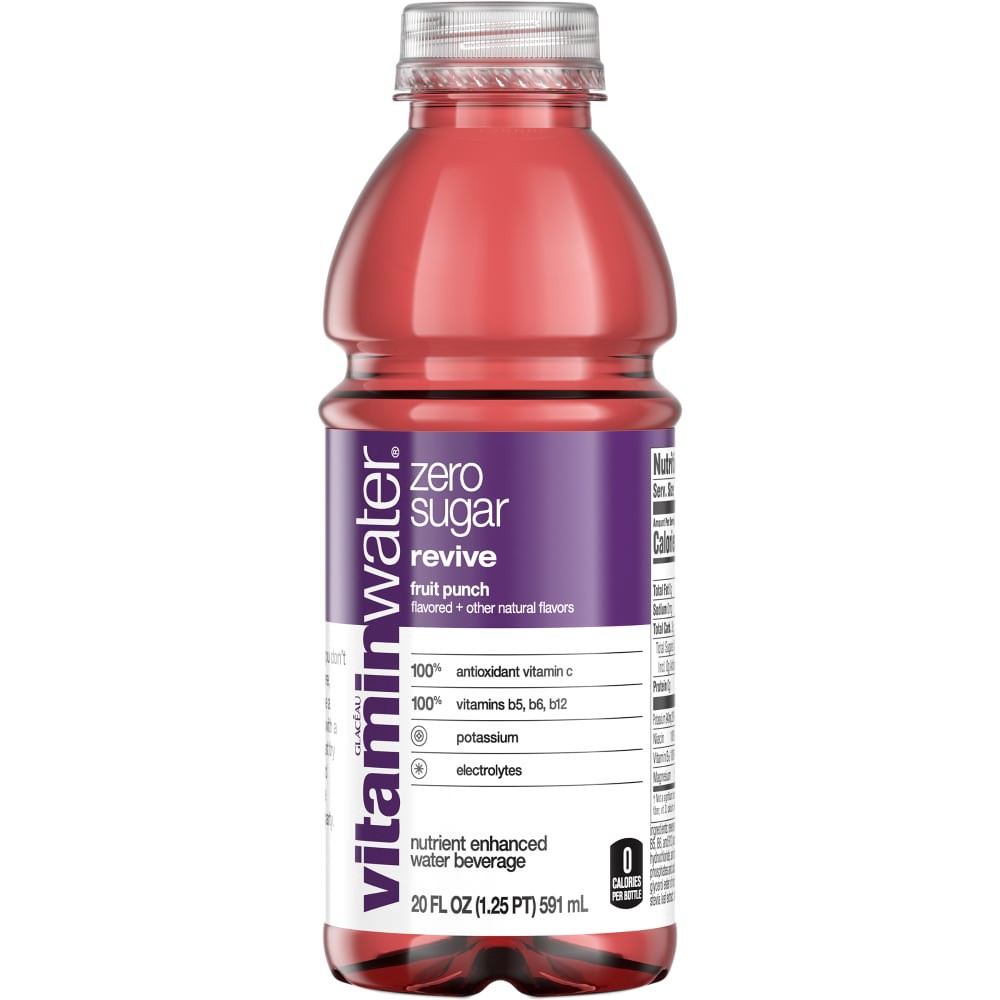 slide 1 of 1, vitaminwater Zero Fruit Punch Revive, 20 oz