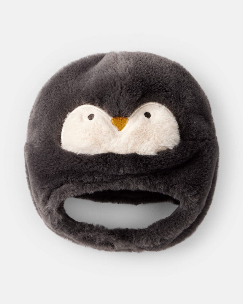 slide 2 of 2, Carter's Baby Penguin Winter Trapper Hat - Black/White Black/White 0-3M, 1 ct