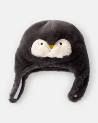 Carter's Baby Penguin Winter Trapper Hat - Black/White - 0-3M