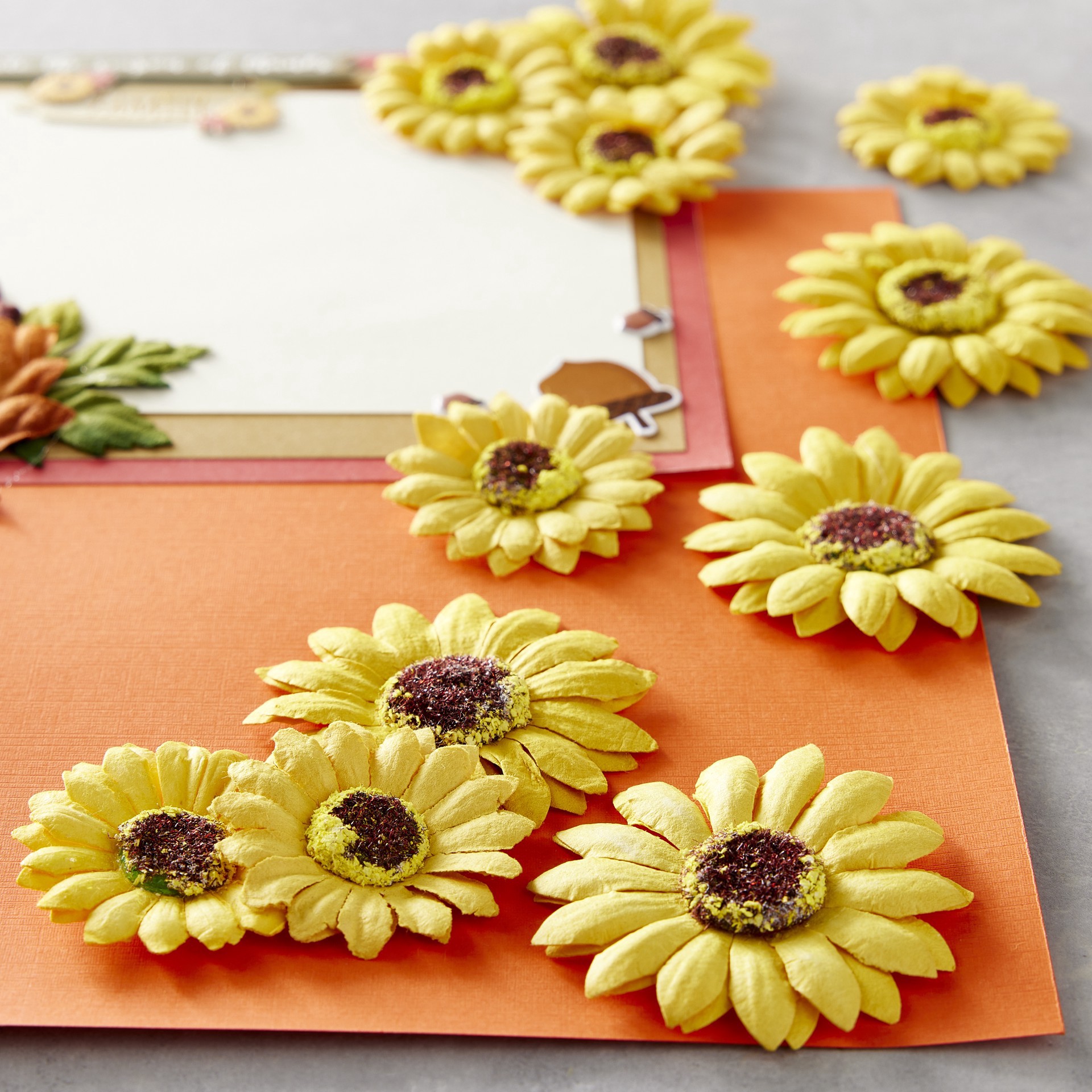 slide 2 of 3, Yellow Sunflower Paper Flowers By Recollections, 36ct., 36 ct