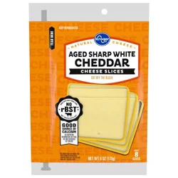 Kroger Aged Sharp White Cheddar Cheese Slices, 6 oz