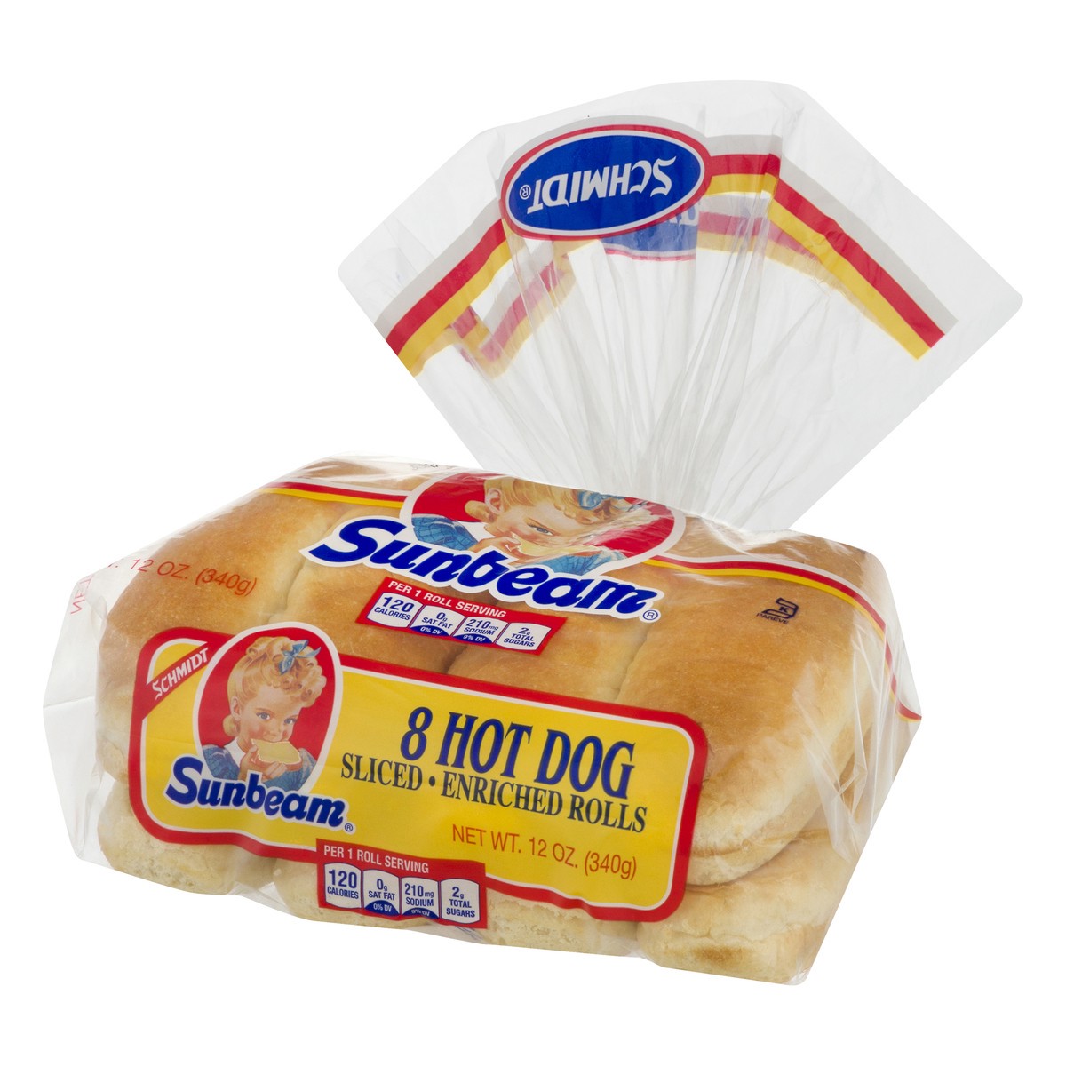 slide 6 of 13, Sunbeam Sliced Hot Dog Rolls 8 ea, 8 ct