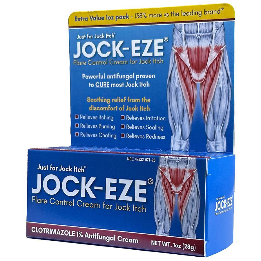 slide 2 of 5, Jock-Eze Flare Control Cream for Jock Itch Antifungal Cream Extra Value Pack 1 oz, 1 oz