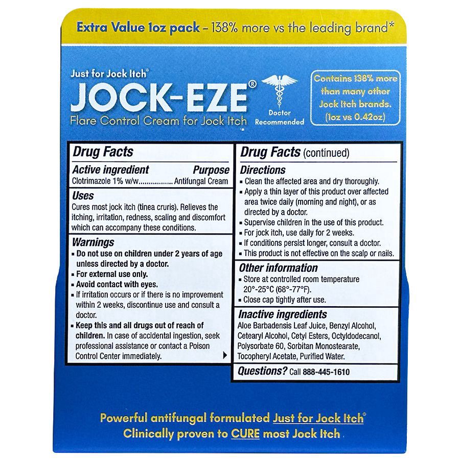 slide 3 of 5, Jock-Eze Flare Control Cream for Jock Itch Antifungal Cream Extra Value Pack 1 oz, 1 oz