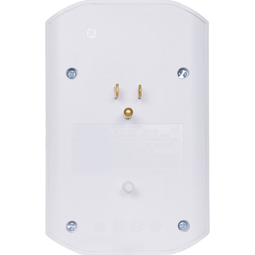 slide 4 of 11, GE 5-Outlet Tap 2 USB Ports White, 1 ct