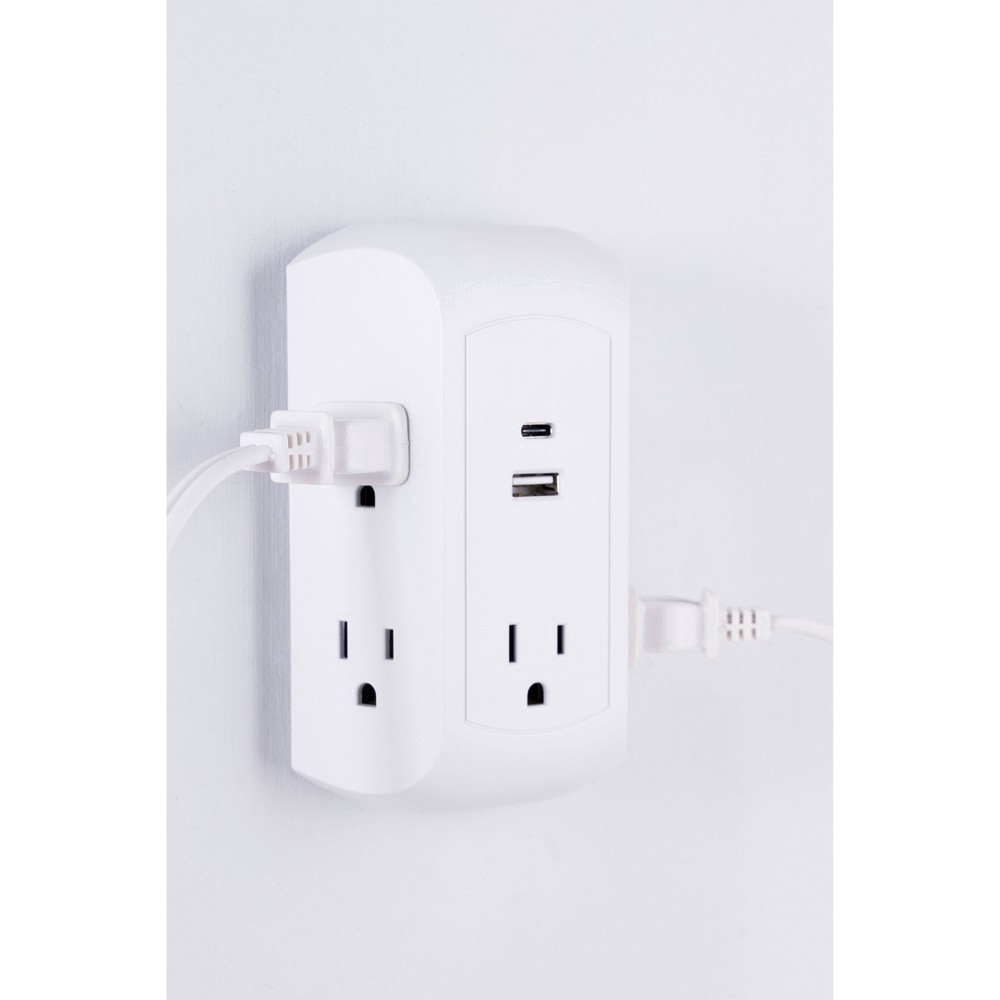 slide 7 of 11, GE 5-Outlet Tap 2 USB Ports White, 1 ct