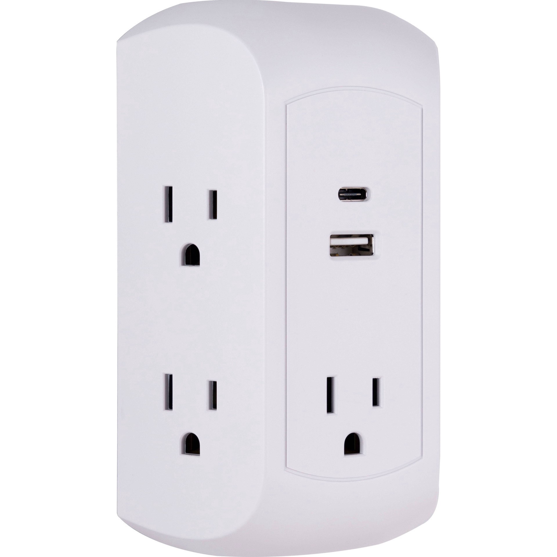 slide 10 of 11, GE 5-Outlet Tap 2 USB Ports White, 1 ct
