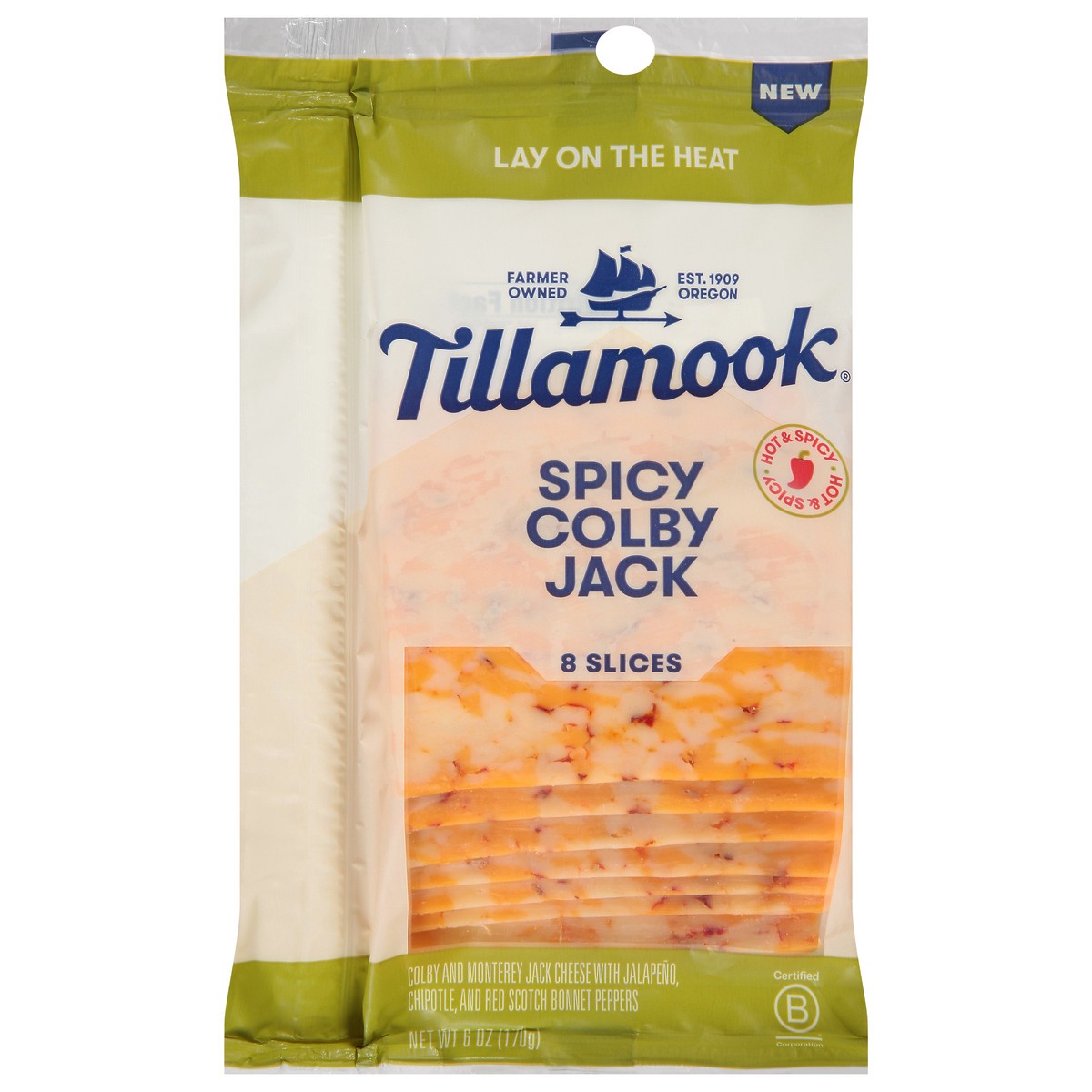slide 2 of 15, Tillamook Spicy Colby Jack Cheese Slices - 6 oz, 6 oz