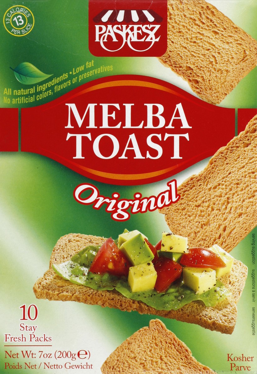 slide 3 of 5, Paskesz Original Melba Toast, 7 oz