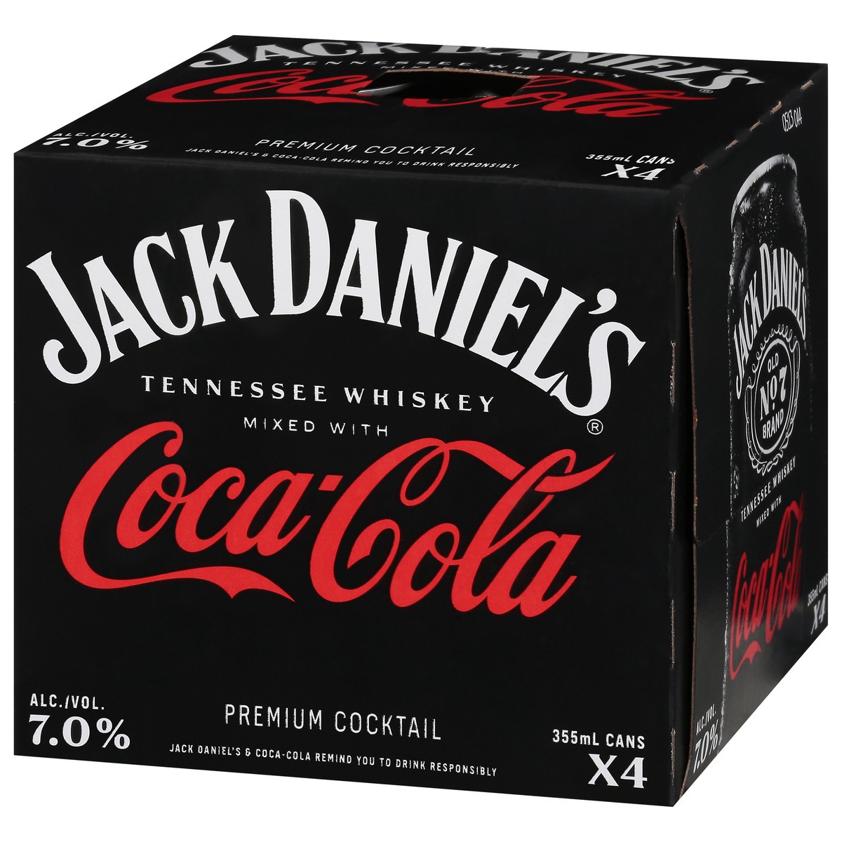 slide 6 of 9, Jack Daniel's Tennesse Whiskey Premium Coca Cola Cocktail 4 - 355 ml Cans, 4 ct; 355 ml
