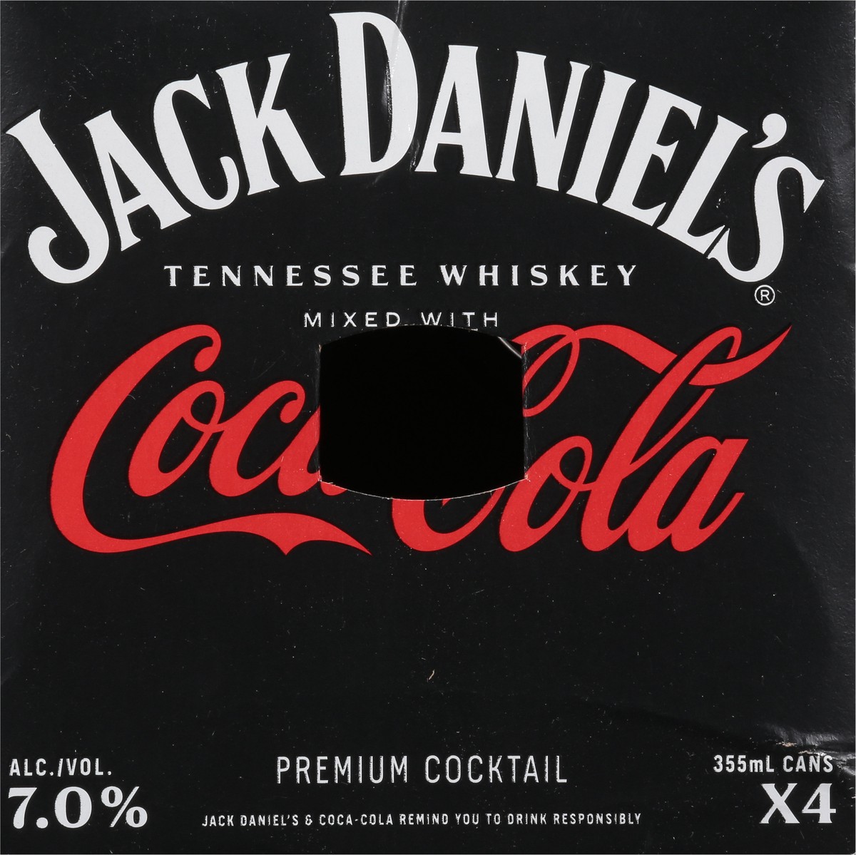 slide 5 of 9, Jack Daniel's Tennesse Whiskey Premium Coca Cola Cocktail 4 - 355 ml Cans, 4 ct; 355 ml