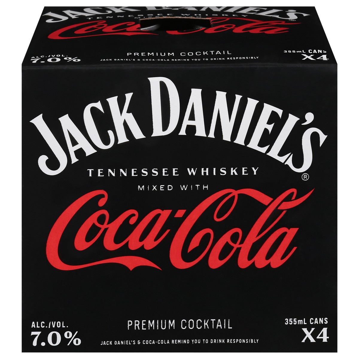 slide 9 of 9, Jack Daniel's Tennesse Whiskey Premium Coca Cola Cocktail 4 - 355 ml Cans, 4 ct; 355 ml