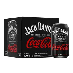 Jack Daniel's Tennesse Whiskey Premium Coca Cola Cocktail 4 - 355 ml Cans