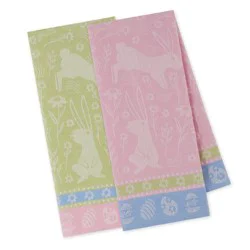 Design Imports Bunny Meadows Jacquard Dishtowel