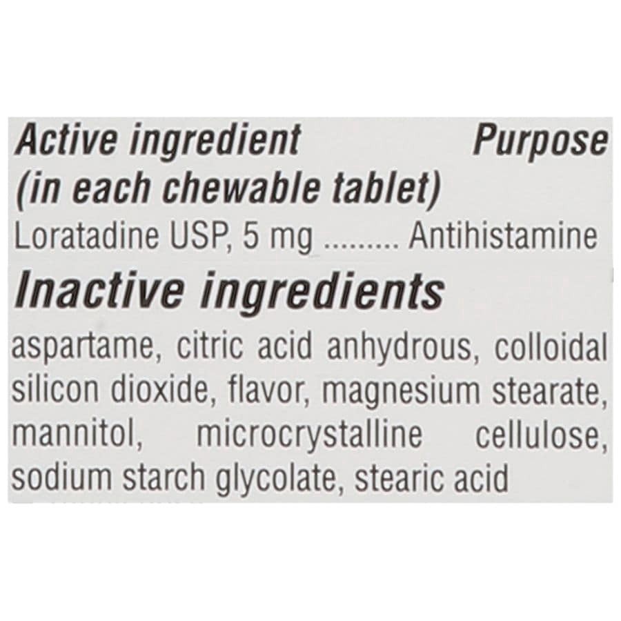 slide 2 of 3, Walgreens Children's Allergy Relief Loratadine Dye-Free Chewable Tablets Grape, 30 ct