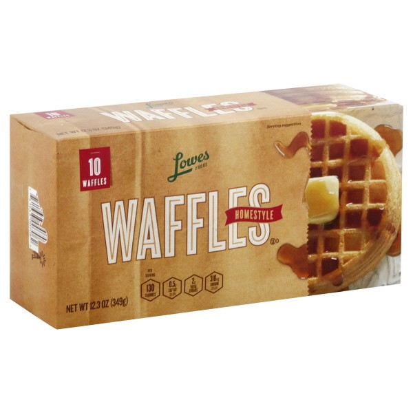 slide 1 of 1, Lowes Foods Waffles Homestyle, 12.3 oz