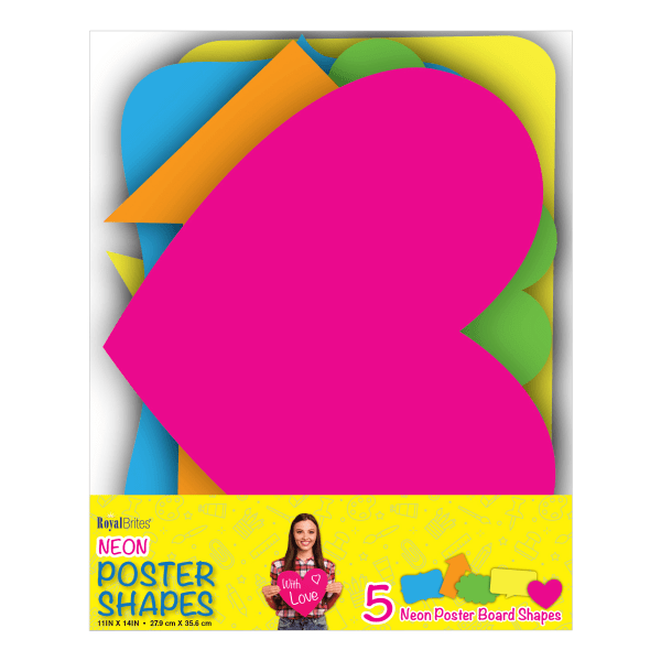 slide 1 of 7, Royal Brites Neon Assorted Poster Shapes, 11"X14", 5 Ct, 5 ct