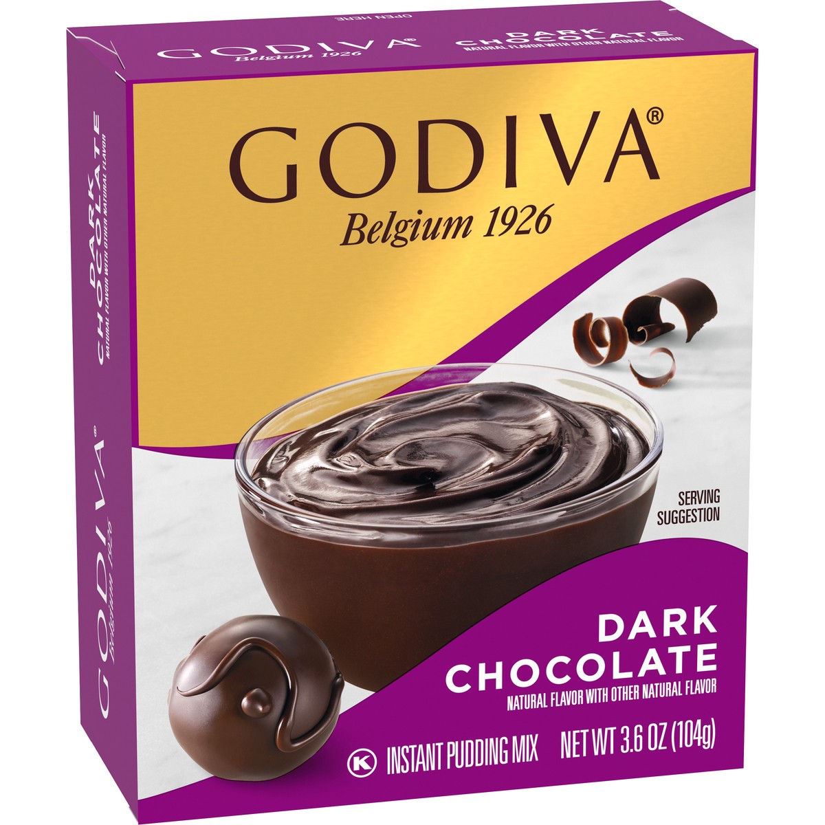 slide 9 of 9, Godiva Dark Chocolate Instant Pudding Mix, 3.6 oz Box, 3.6 oz