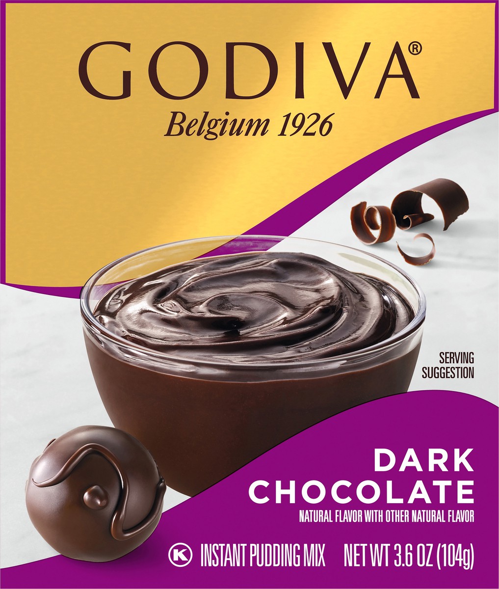 slide 6 of 9, Godiva Dark Chocolate Instant Pudding Mix, 3.6 oz Box, 3.6 oz