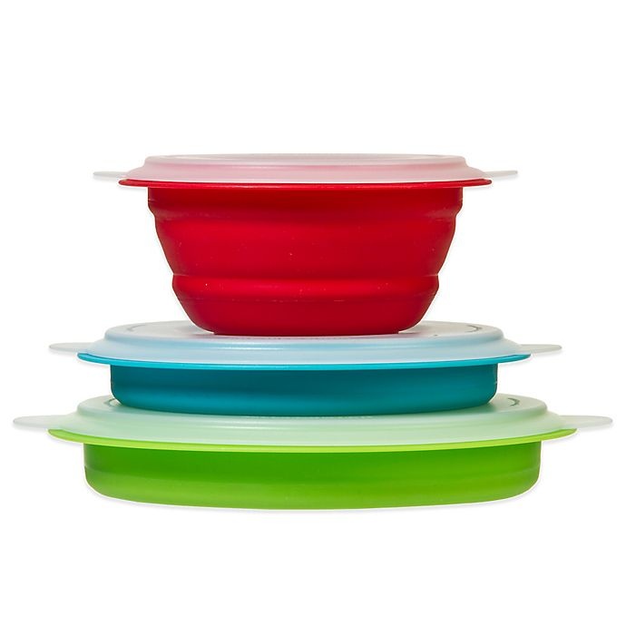 slide 1 of 2, Progressive Prepworks Collapsible Storage Bowls with Lids, 3 ct