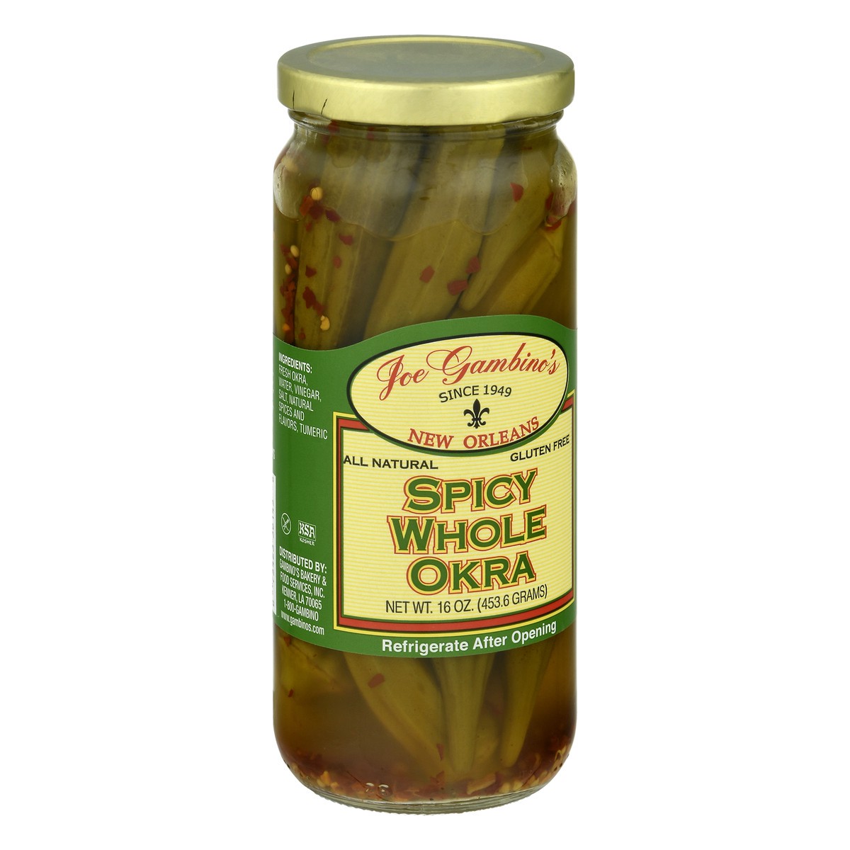 slide 3 of 13, Joe Gambinos Whole Spicy Okra 16 oz, 16 oz