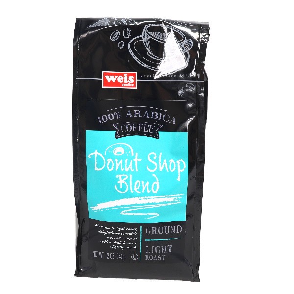 slide 1 of 1, Weis Quality Light Roast Donut Shop 100% Arabica Premium Freshly Ground Coffee - 12 oz, 12 oz