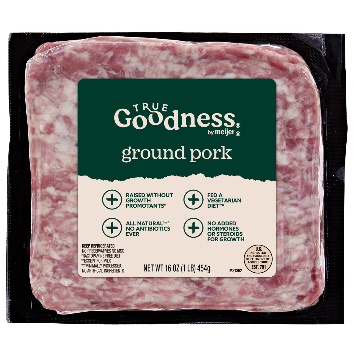 slide 1 of 5, True Goodness Ground Pork 16oz, 16 oz