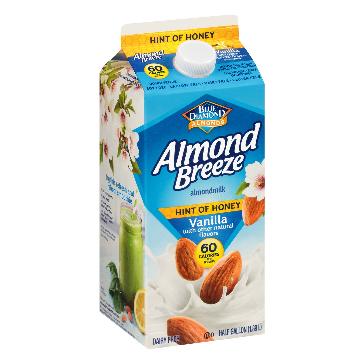 slide 8 of 9, Almond Breeze Hint of Honey Vanilla Almondmilk 0.5 gl, 1/2 gal