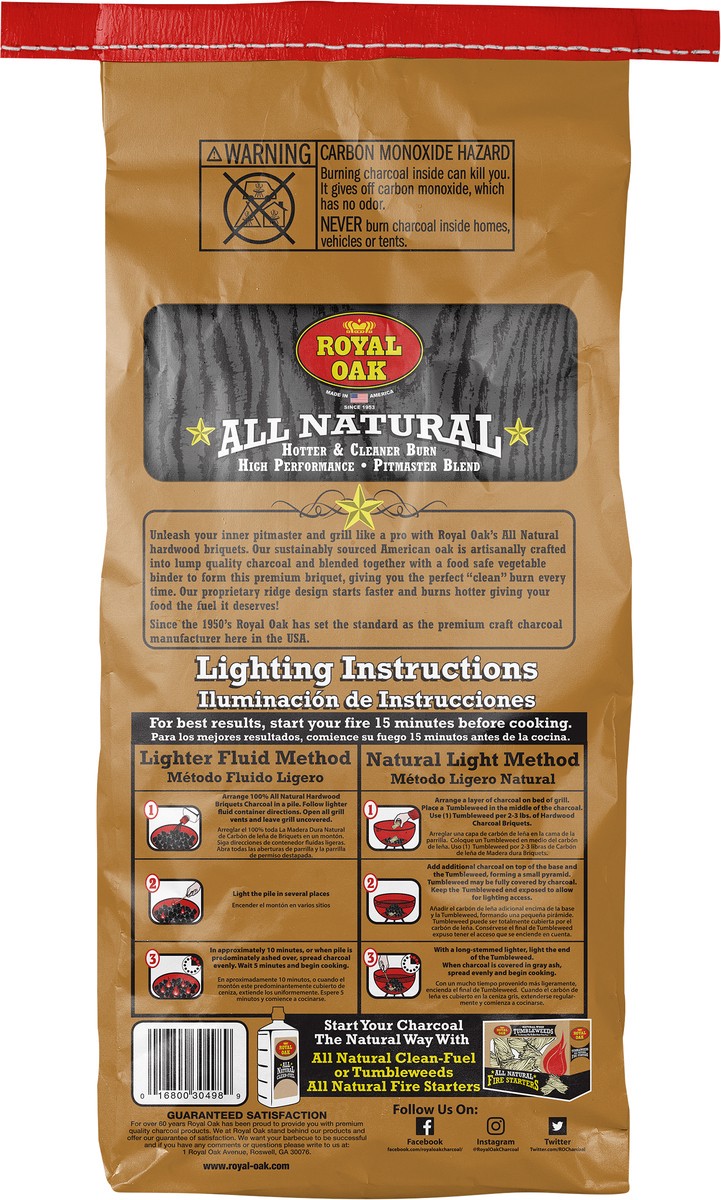 slide 3 of 6, Royal Oak Hardwood 100% All Natural Briquets 11.1 lb, 11.1 lb