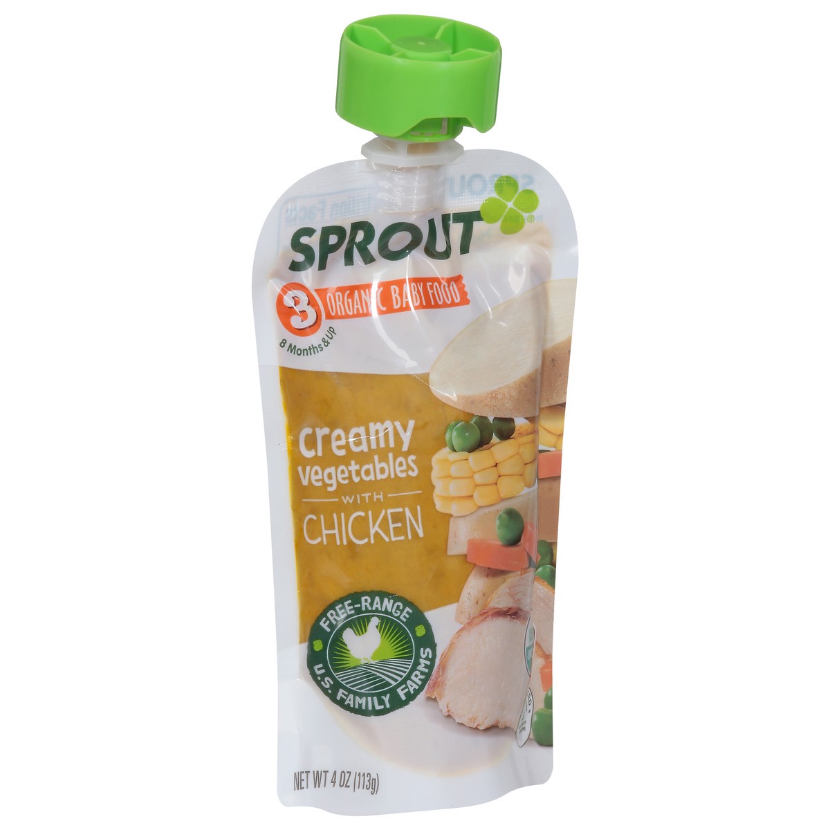 slide 2 of 9, Sprout Organics 3 (8 Months & Up) Organic Creamy Vegetables & Chicken Baby Food 4 oz, 4 oz