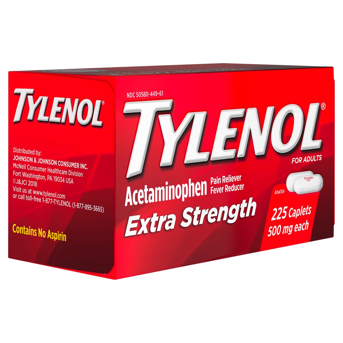 slide 5 of 7, Tylenol Extra Strength Pain Reliever & Fever Reducer Caplets - Acetaminophen - 225ct, 225 ct