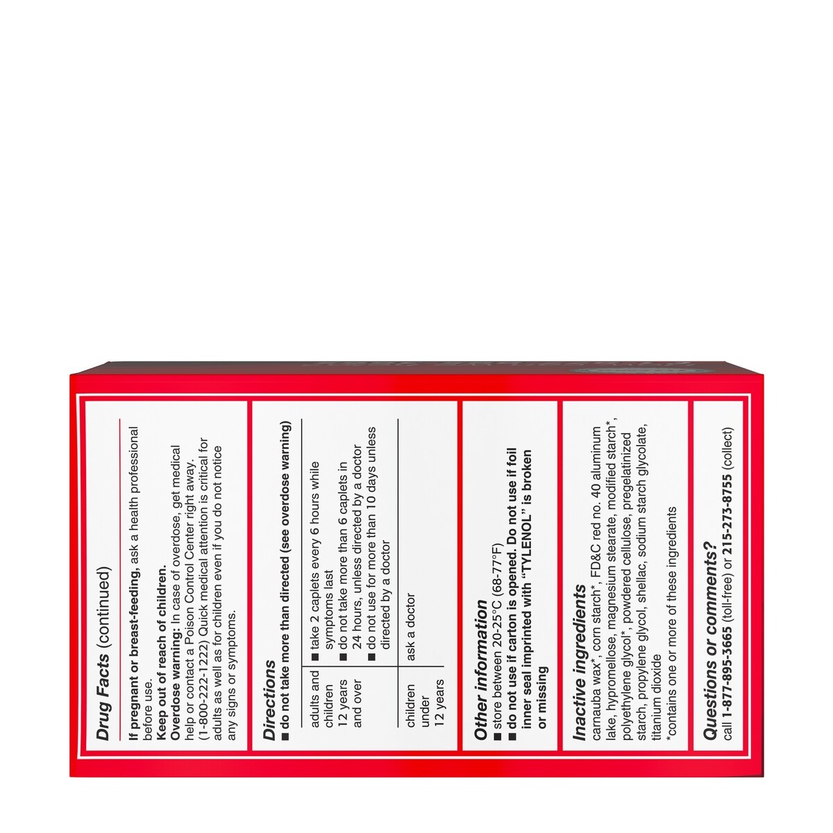 slide 5 of 5, Tylenol Extra Strength Caplets with 500 mg Acetaminophen, Pain Reliever & Fever Reducer, Acetaminophen For Headache, Backache & Menstrual Pain Relief, 225 ct