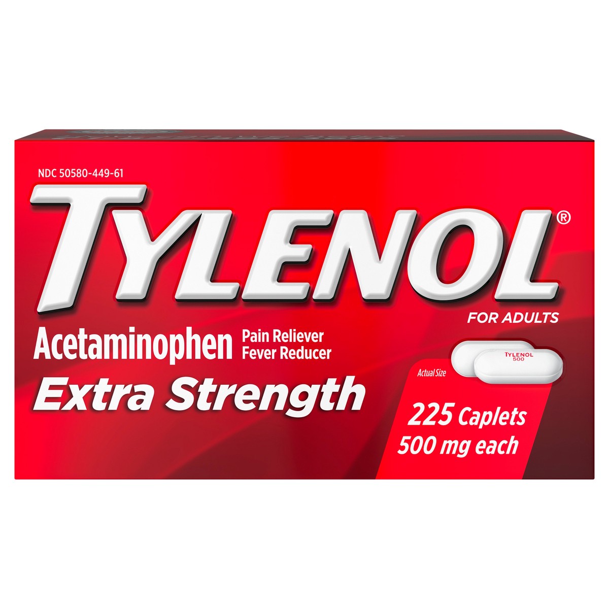 slide 1 of 7, Tylenol Extra Strength Pain Reliever & Fever Reducer Caplets - Acetaminophen - 225ct, 225 ct