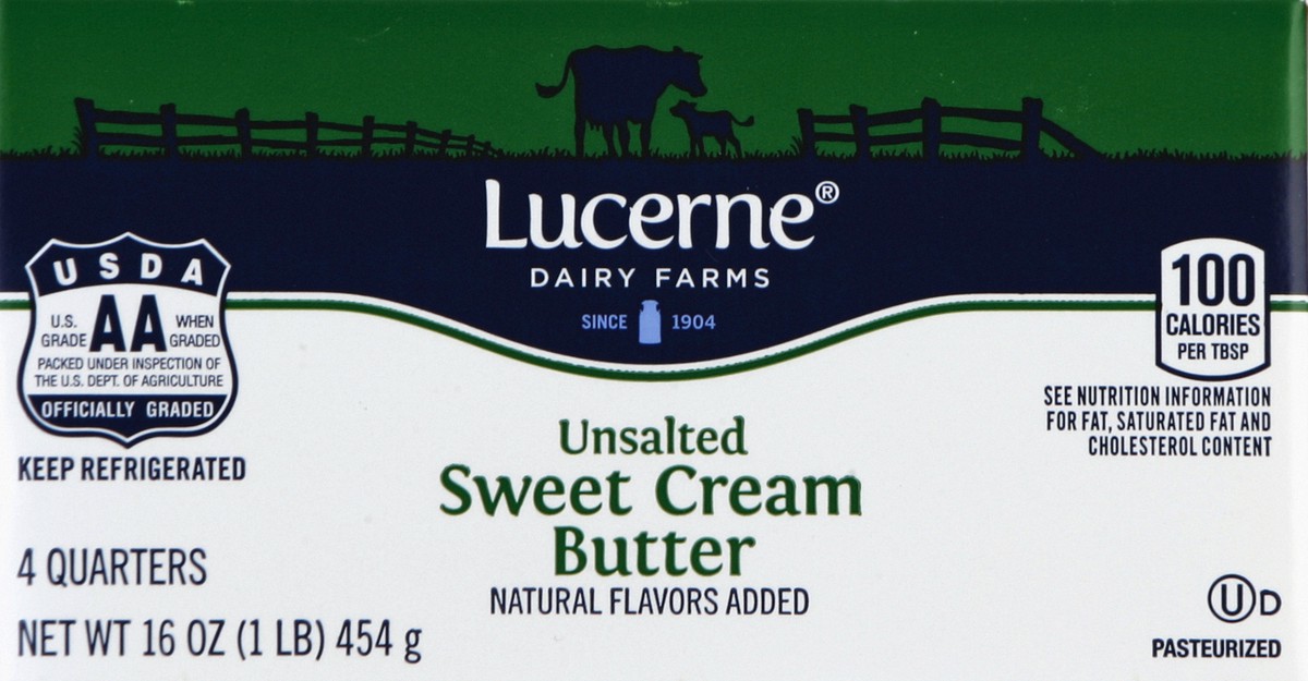 slide 3 of 6, Lucerne Dairy Farms Butter, Sweet Cream, Unsalted, 4 ct