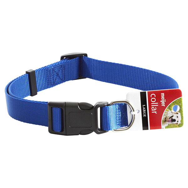 slide 1 of 1, Meijer Adjustable Dog Collar, Blue, Large, 1 ct